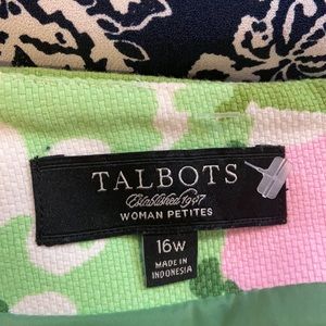 Talbots green & pink skirt